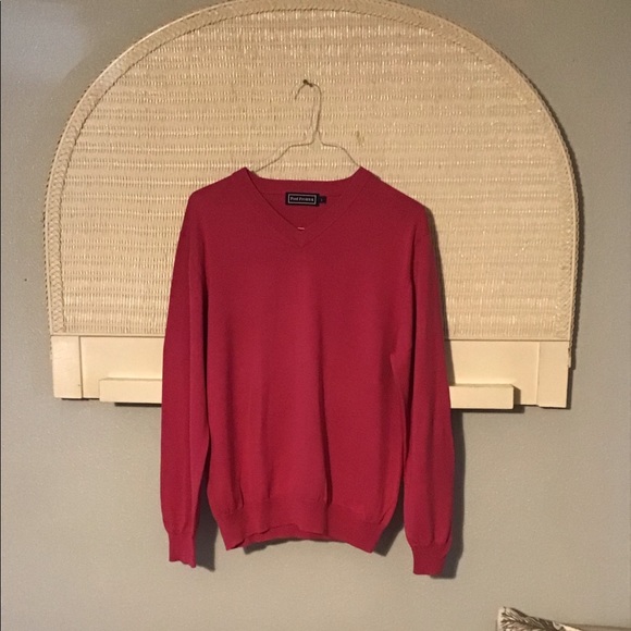 Paul Fredrick Men’s V-Neck Pima Sweater - Picture 2 of 8